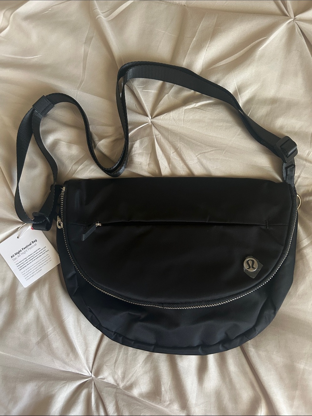 athletica Black Crescent Crossbody Bag
